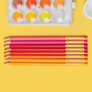 Etiqueta Escolar Personalizada de Lápis Amarelo 100 Unidades