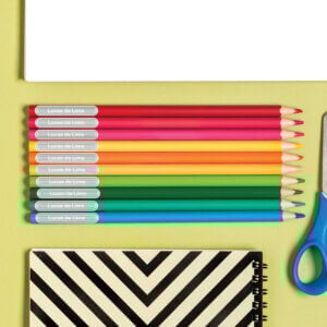 Etiqueta Escolar Personalizada de Lápis Cinza 100 Unidades