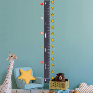 Adesivo de Parede Infantil Régua de Crescimento Ruas e Carros