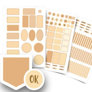 Etiqueta Escolar Bege Personalizada Cadernos Lápis Kit Jumbo