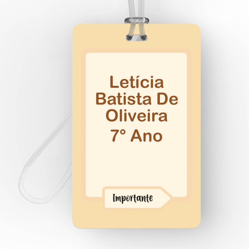 Etiqueta Escolar Bege Personalizada Kit com tag Mochila - Imagem 2