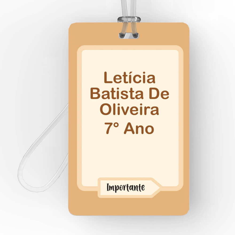 Etiqueta Escolar Bege Personalizada com nome e 2 tags Mochila - Imagem 3