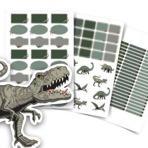 Etiqueta Escolar Personalizada Dinossauros Kit Jumbo