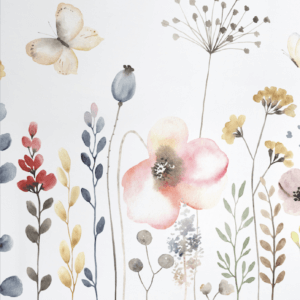 Papel de Parede Painel Floral Aquarela 3 rolos - 4,6m²