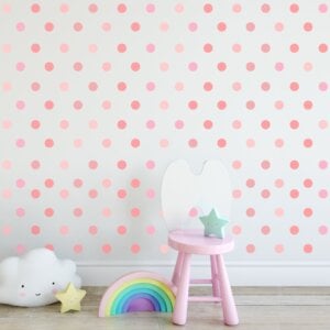 Adesivo Infantil Bolinhas Tons de Rosa Quarto de Menina 80un