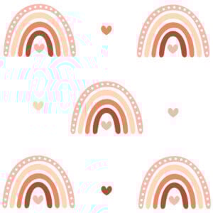 Adesivo de Parede Infantil Menina Arco-Íris Tons Terrosos