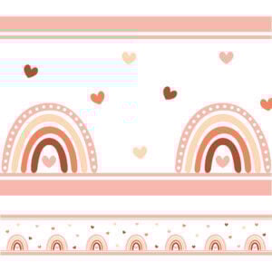 Faixa Decorativa Infantil Arco-Íris Tons Terrosos 3mx15cm