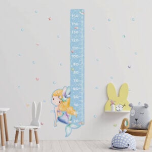 Adesivo de Parede Infantil Fundo do Mar Régua Sereia Menina