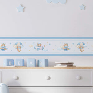 Adesivo Faixa Infantil Ursinhos Quarto de Menino 5mx10cm