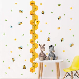 Adesivo de Parede Infantil Régua de Crescimento Abelhinhas