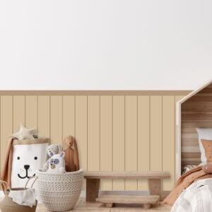 Adesivo de Parede para Quarto de Menino Cerca Ripada Bege