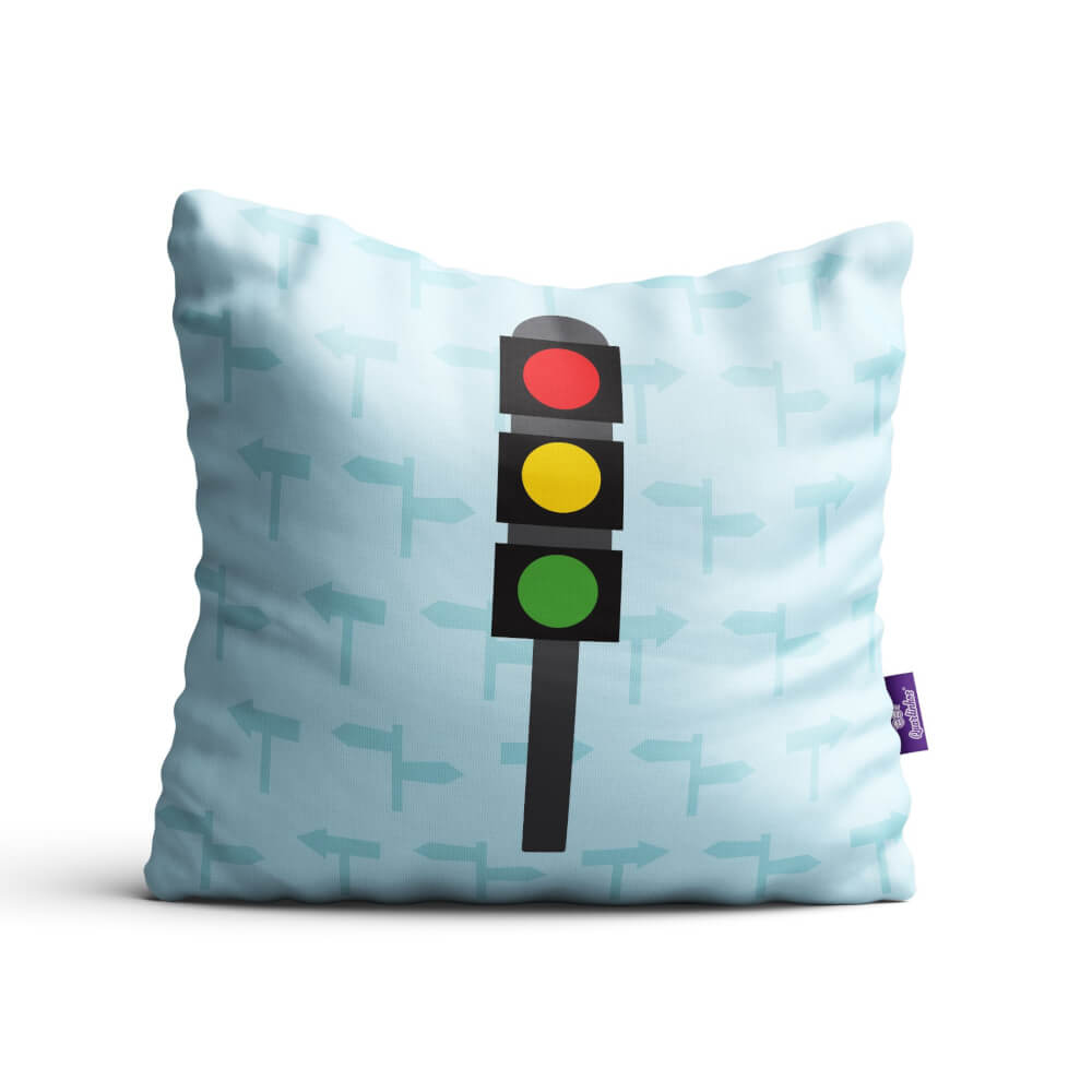 Almofada Infantil Menino Carros na Cidade Kit 4un 35x35cm - Imagem 5