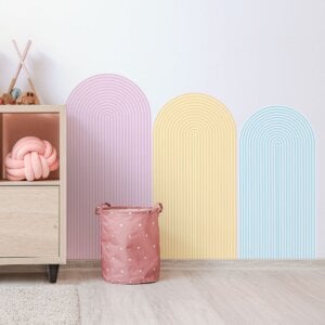 Adesivo De Parede Arco com Listras Tons Pasteis