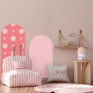Adesivo de Parede de Arcos com Flores Rosas