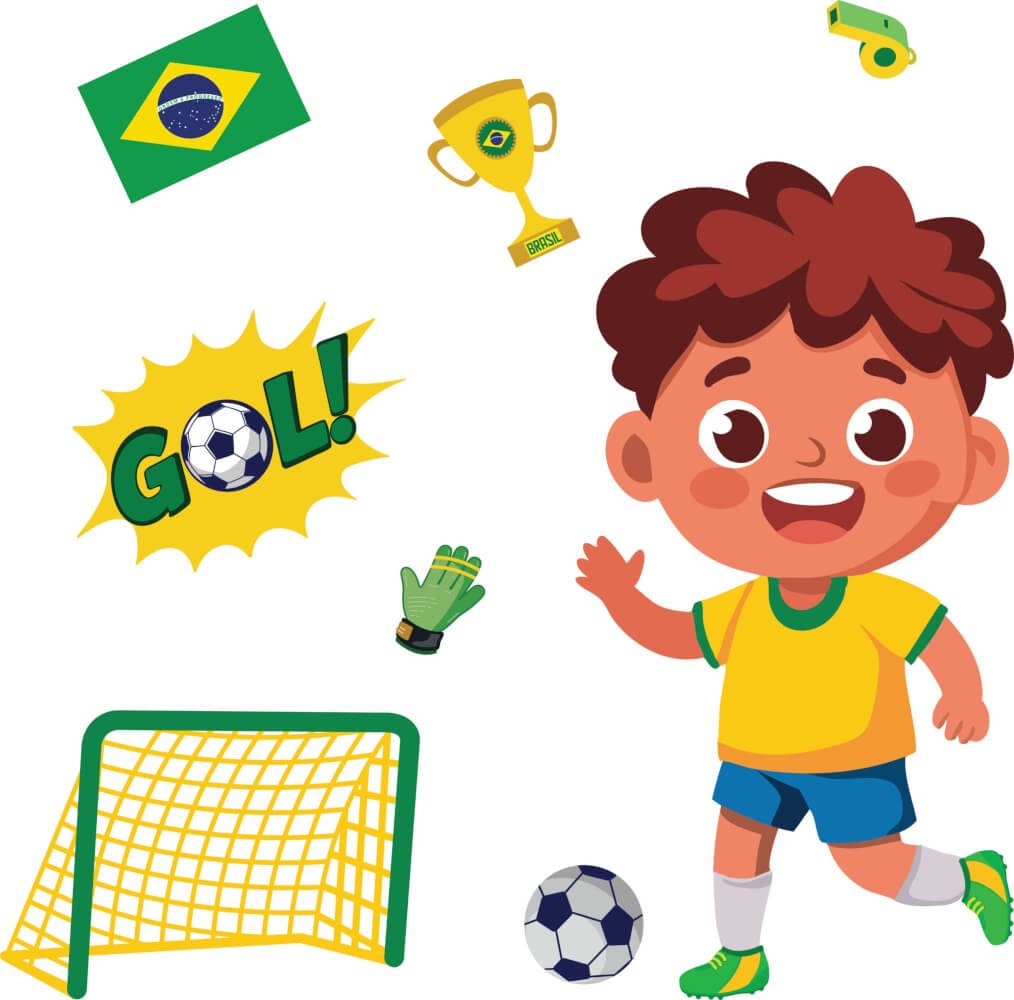 Adesivo de Parede Infantil Jogador de Futebol Negro Copa do Mundo - Imagem 2