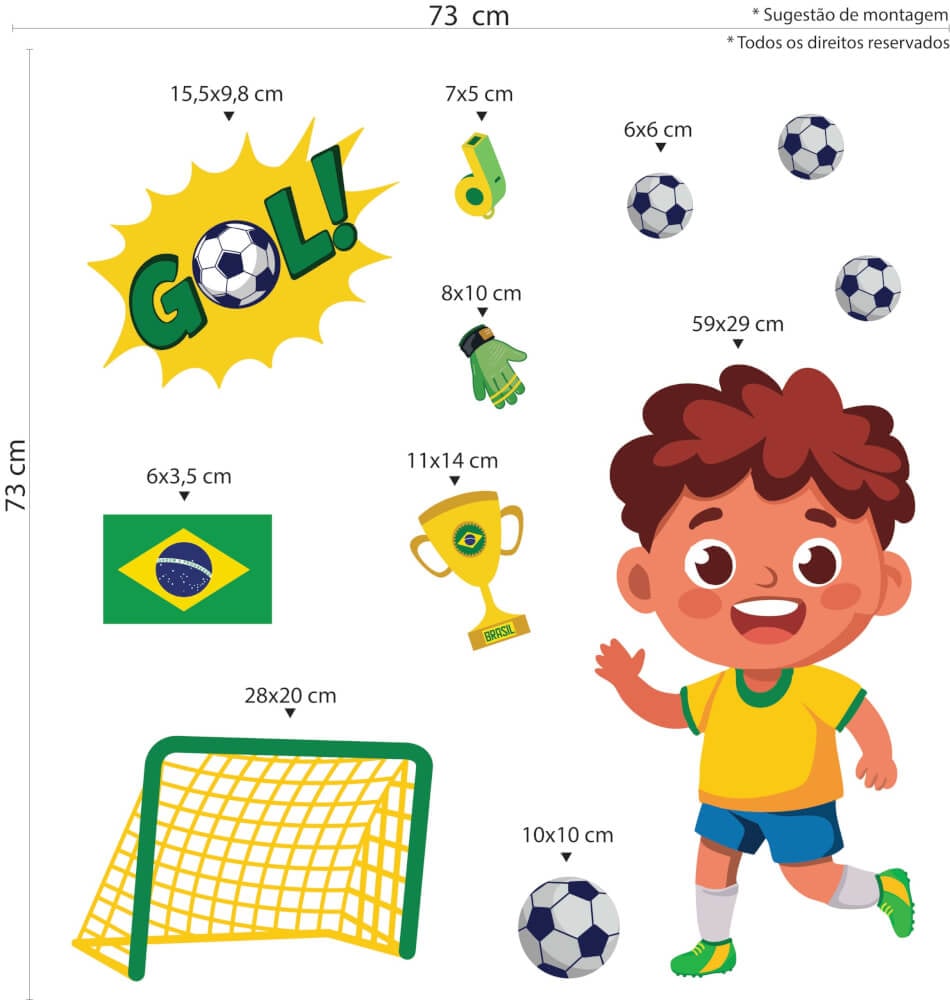 Adesivo de Parede Infantil Jogador de Futebol Negro Copa do Mundo - Imagem 3