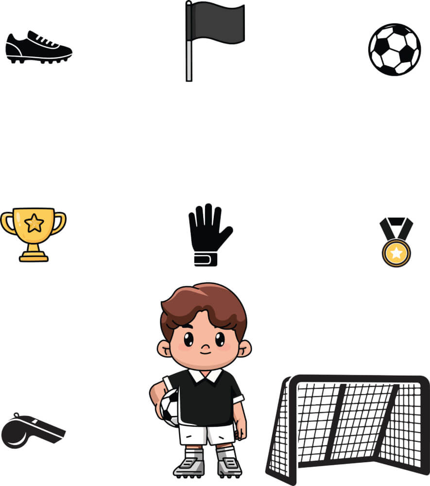 Adesivo de Parede Futebol Menino Bola Quarto Infantil - Imagem 4