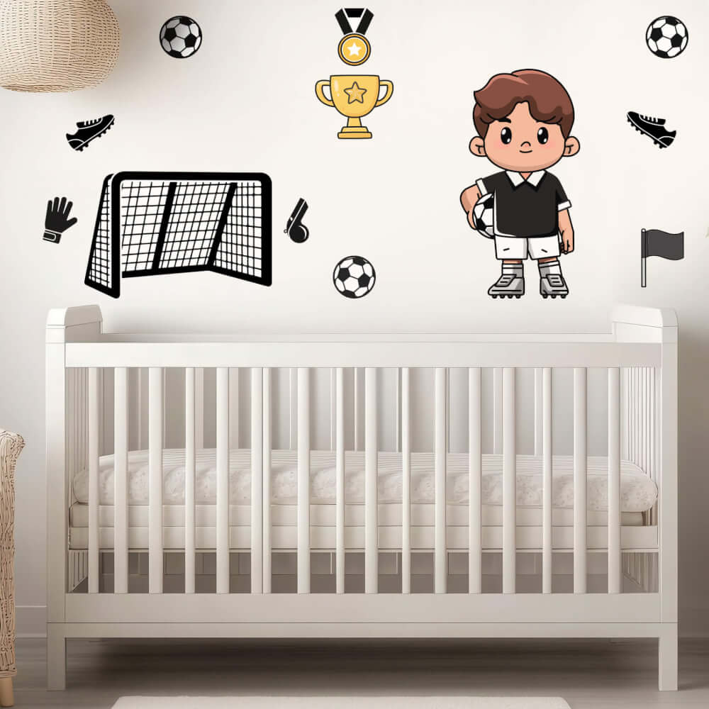 Adesivo de Parede Futebol Menino Bola Quarto Infantil - Imagem 2