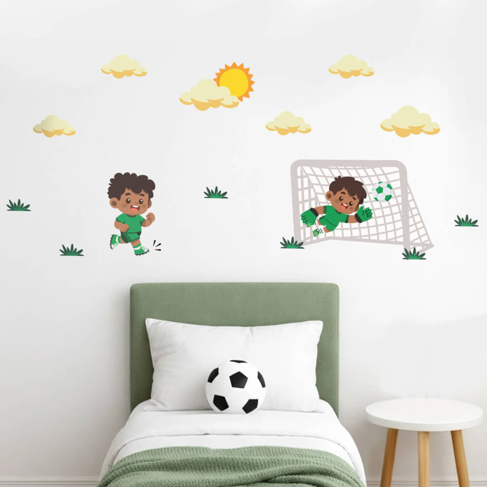 Adesivo de Parede Futebol Goleiro Defesa Quarto Menino