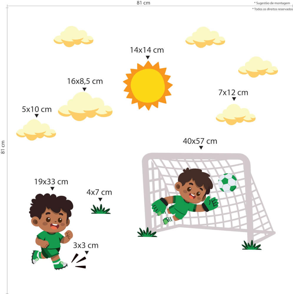 Adesivo de Parede Futebol Goleiro Defesa Quarto Menino - Imagem 3