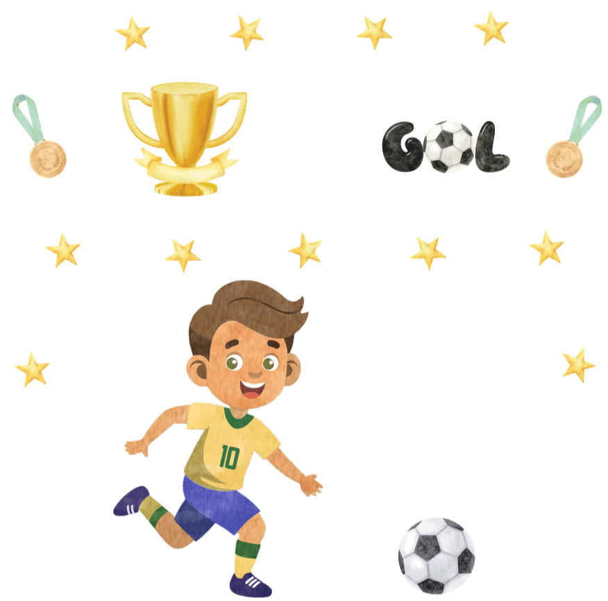 Adesivo de Parede Infantil Jogador Futebol Quarto Menino - Imagem 3