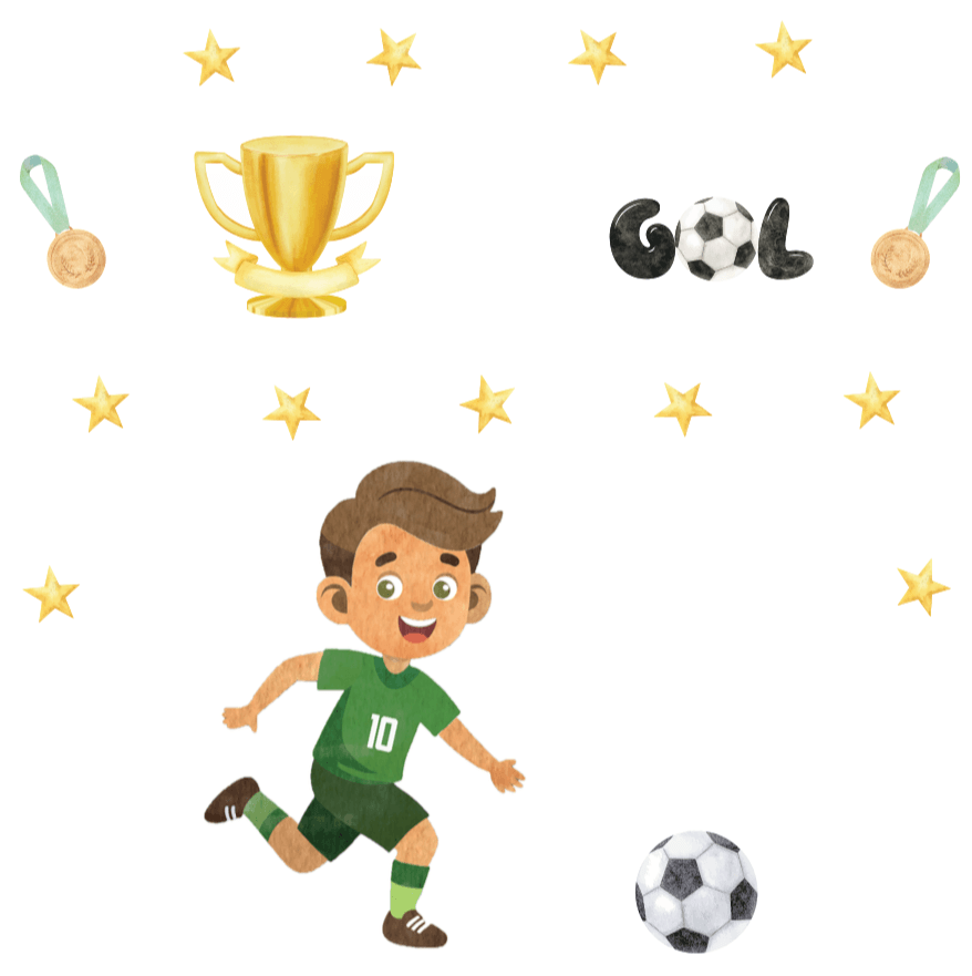 Adesivo de Parede Infantil Futebol Jogador Camisa 10 Quarto menino - Imagem 2
