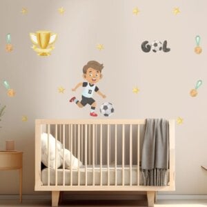 Adesivo de Parede Infantil Futebol Gol Quarto Menino