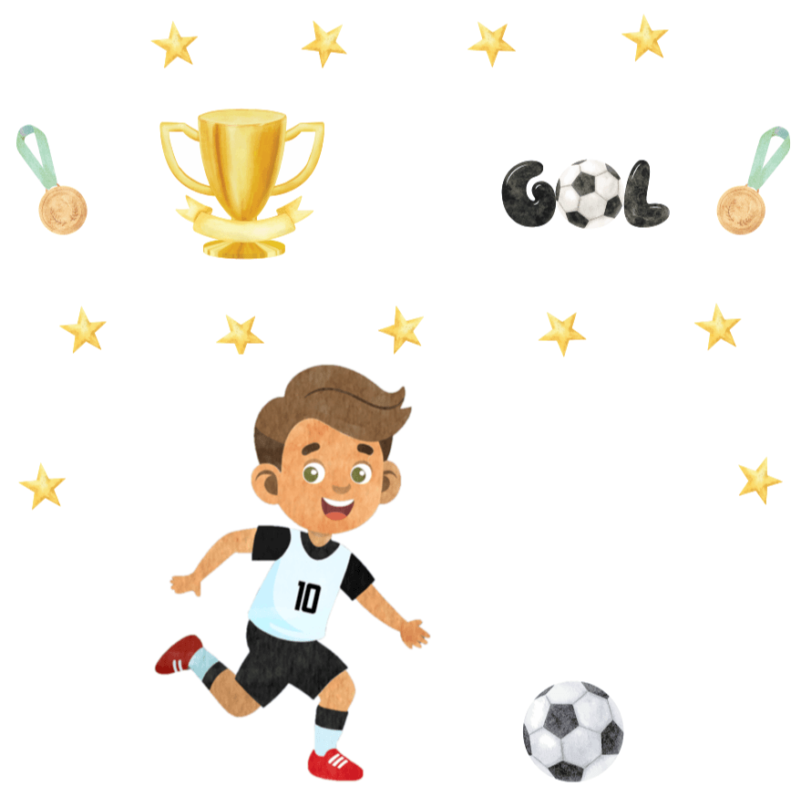 Adesivo de Parede Infantil Futebol Gol Quarto Menino - Imagem 3