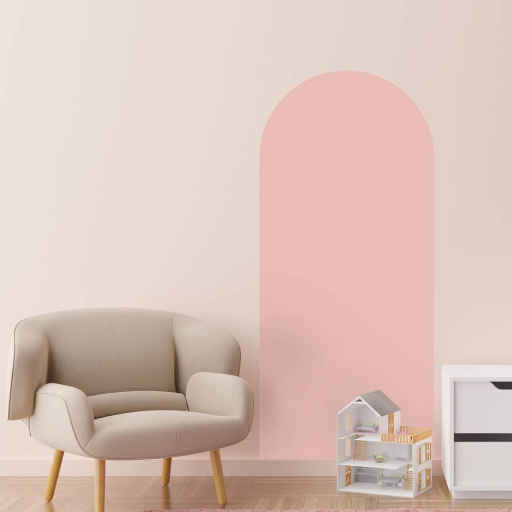 Adesivo de Parede Infantil Arco Minimalista Rosa 54x120 cm