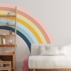 Adesivo de Parede Menina Arco-íris Quarto Tons Terrosos 1,65m
