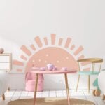 Adesivo de Parede Infantil Sol Rosado Quarto Menina 54x109cm