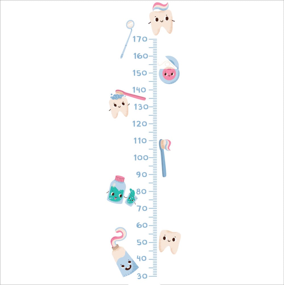 Adesivo de Parede Infantil Medidor de Altura Dentes - Imagem 3