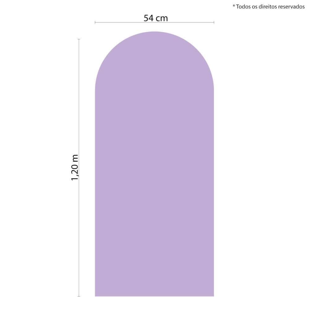 Adesivo de Parede Infantil Arco Minimalista Lilás 54x120cm - Imagem 2