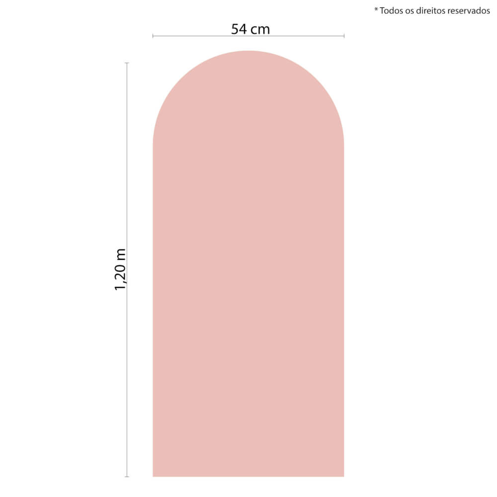 Adesivo de Parede Infantil Arco Minimalista Rosa 54x120 cm - Imagem 2