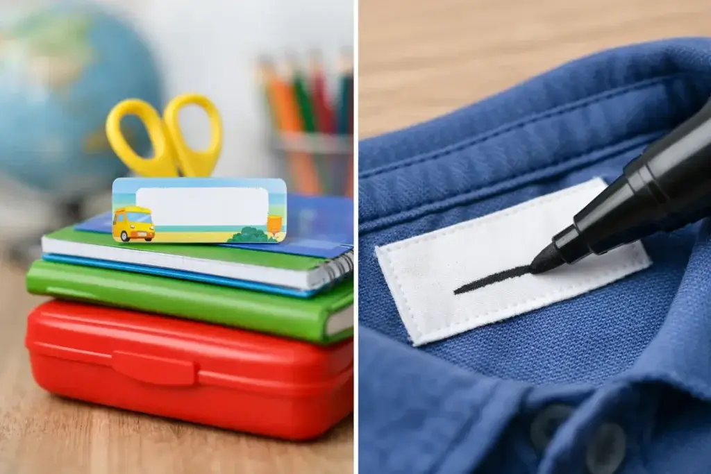 Etiqueta escolar ou caneta permanente?