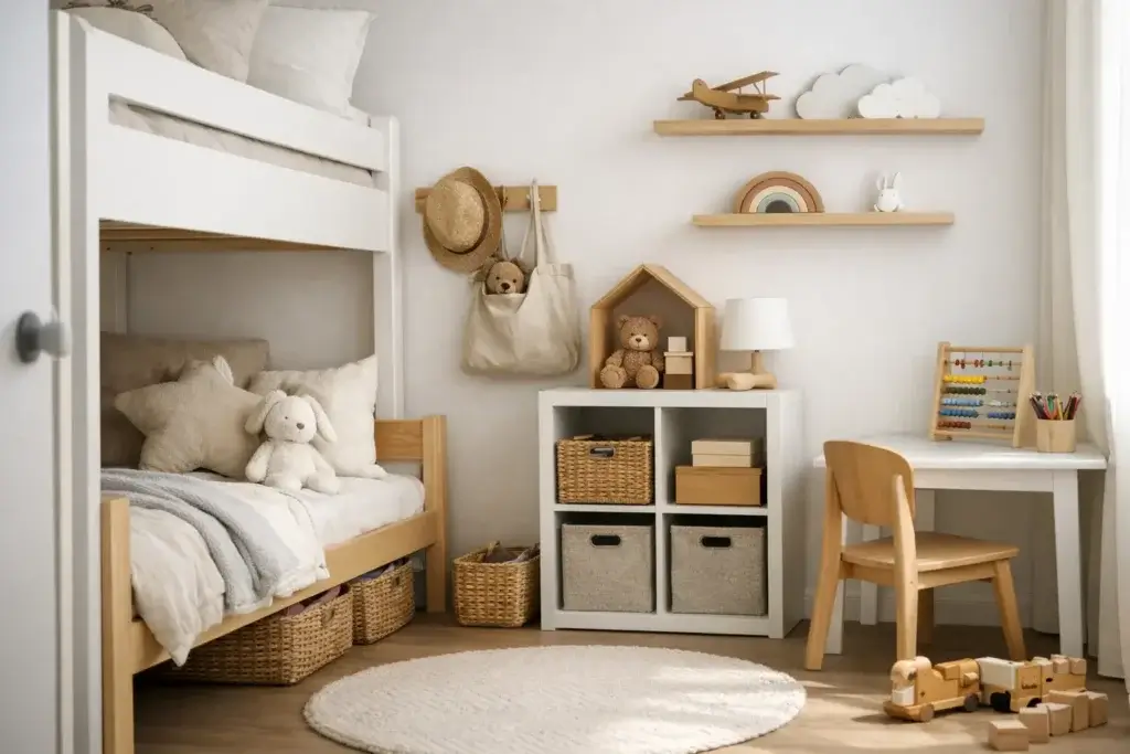 Organização de quarto infantil pequeno fácil