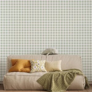 Papel de Parede Xadrez Verde 2,7x0,57m