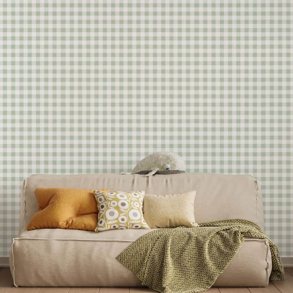 Papel de Parede Xadrez Verde 2,7x0,57m