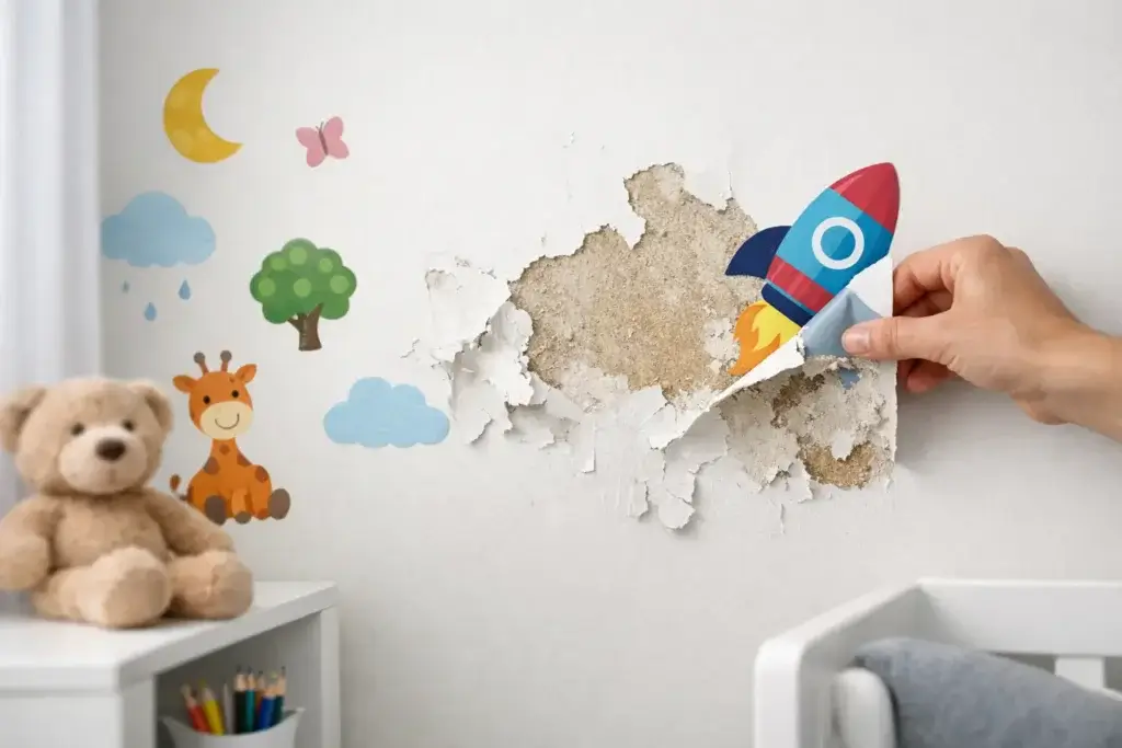 Adesivo infantil estraga a parede?