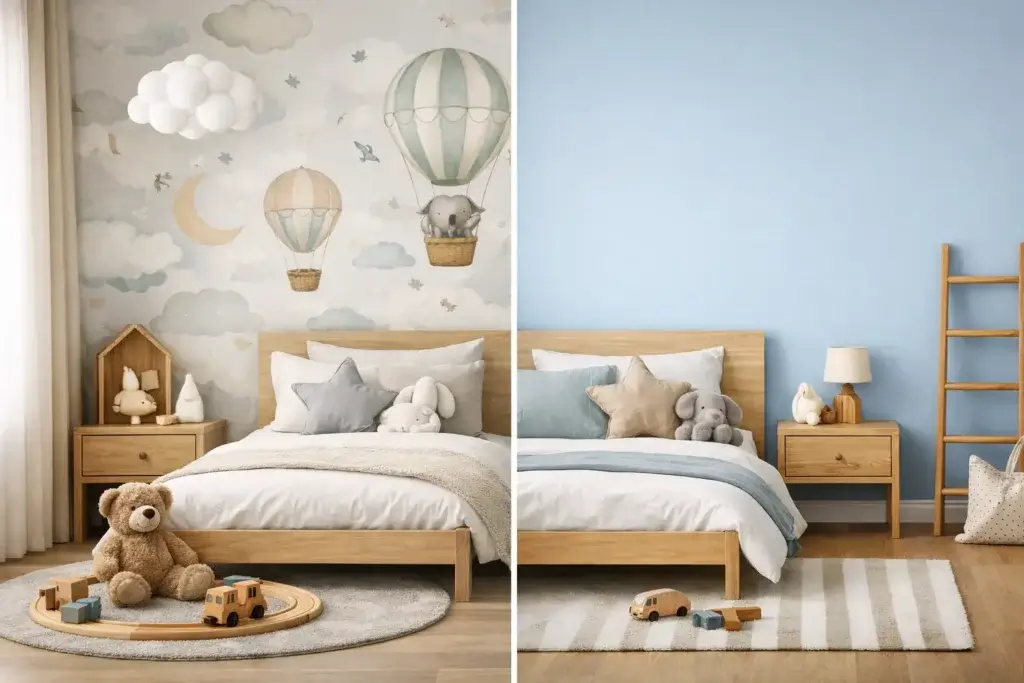 Papel de parede ou pintura no quarto infantil?