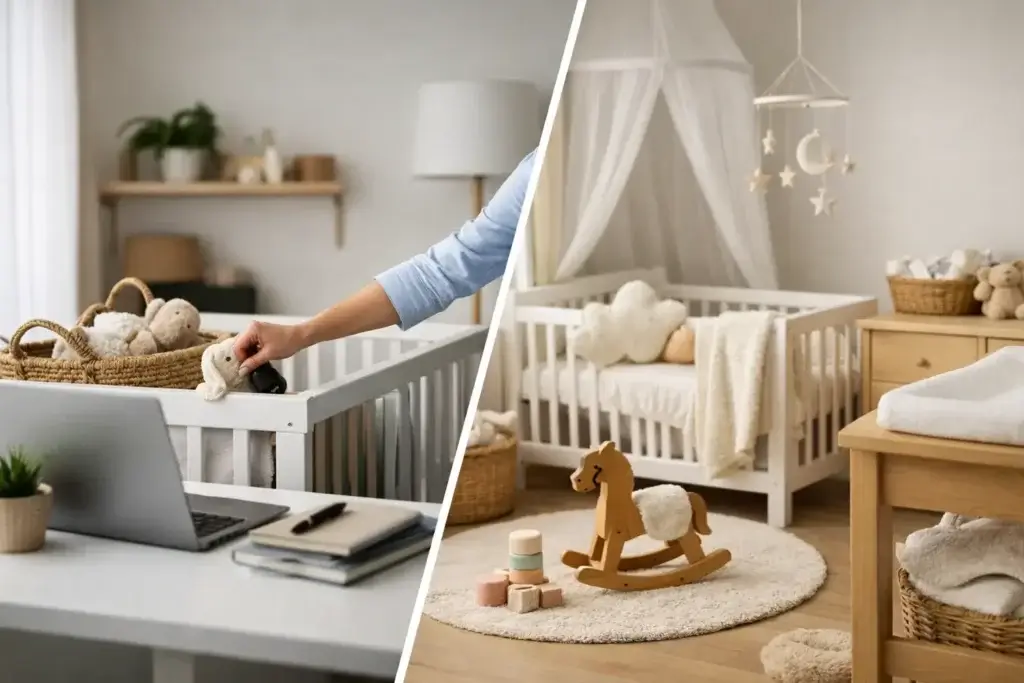 Transformação rápida quarto de bebê em casa