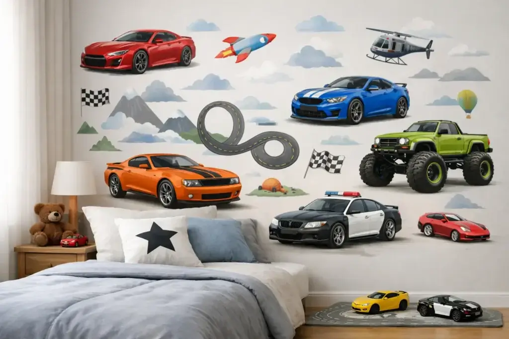 Adesivo de Parede Carros para Quarto Infantil