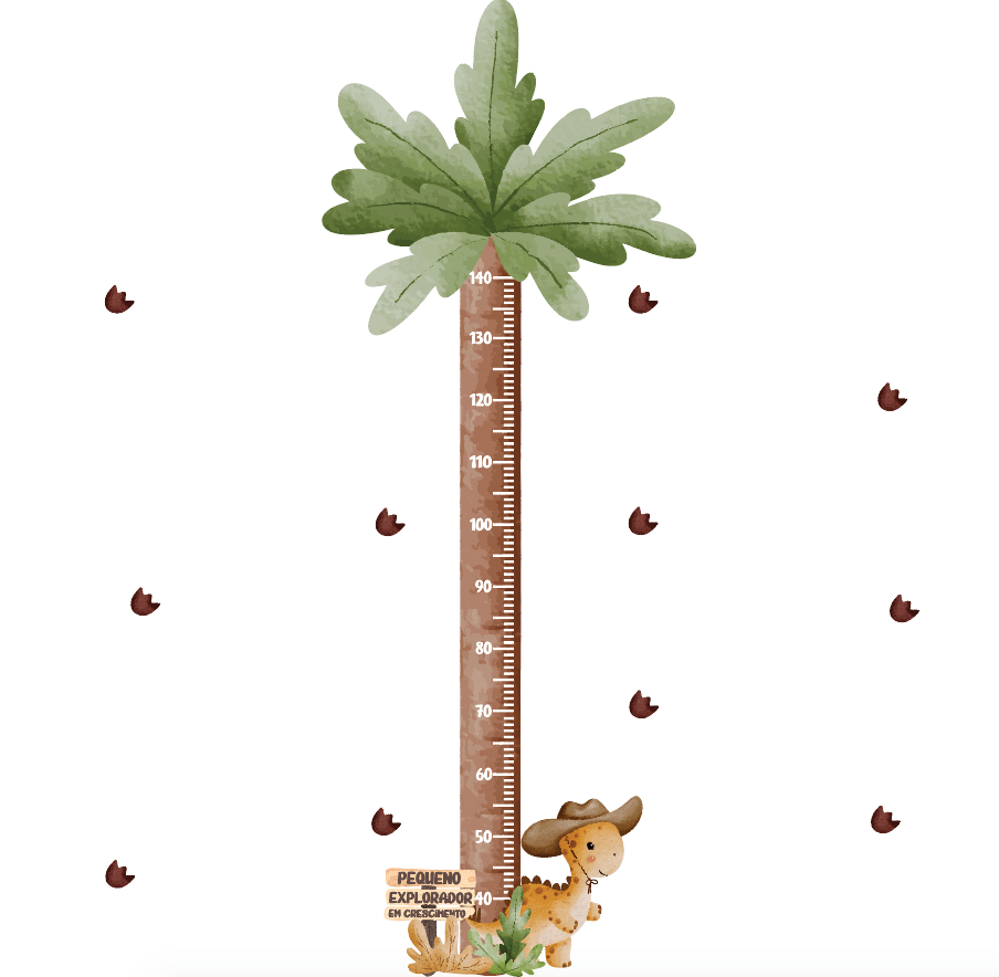 Adesivo de Parede Régua De Crescimento Dino Safari Explorador - Imagem 3