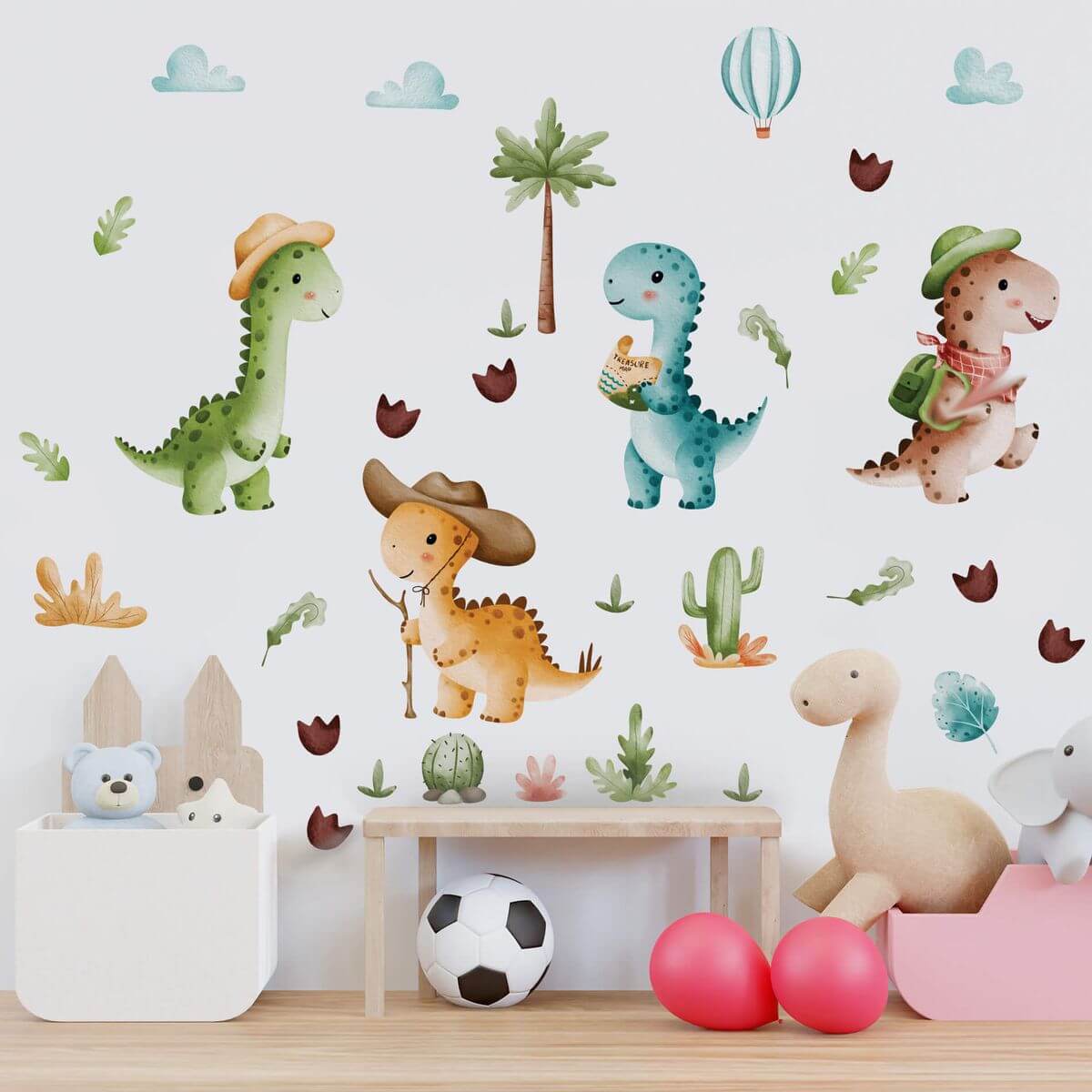 Adesivo de Parede Dinossauros Safari Grande Para Quarto Infantil 32un - Imagem 2