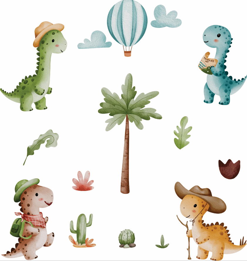 Adesivo de Parede Dinossauros Safari Grande Para Quarto Infantil 32un - Imagem 4