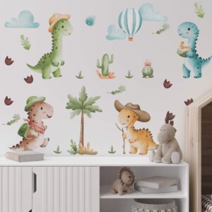 Adesivo de Parede Dinossauros Safari Grande Para Quarto Infantil 32un