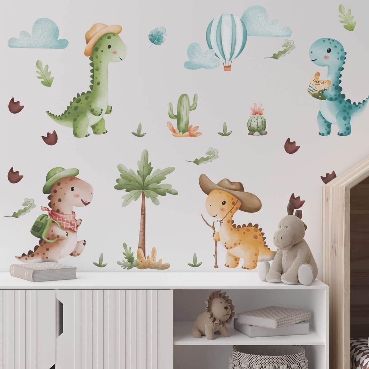 Adesivo de Parede Dinossauros Safari Grande Para Quarto Infantil 32un