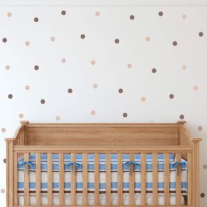 Adesivo de Parede Quarto Infantil Bolinhas Tons de Marrom 82 Unidades