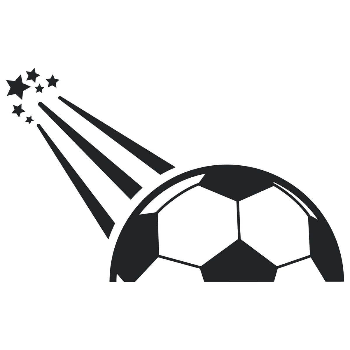 Adesivo de Parede Infantil Bola de Futebol Preto Branco e Azul Kit 10 Unidades 1m² - Imagem 2
