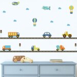 Adesivo de Parede Infantil Carrinhos e Pistas
